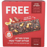 חטיף תמרים אגוזים ושברי קקאו ללא גלוטן ללא סוכר פרי 5 * 25 גרם