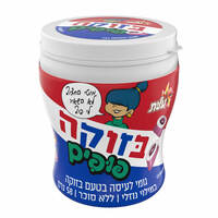 גומי לעיסה ללא סוכר בטעם בזוקה במילוי נוזלי פופים עלית 58 גרם