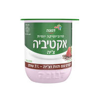 יוגורט פרוביוטי עם תות וצ'יה 3% אקטיביה 150 גרם