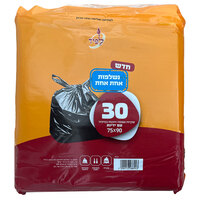 שקיות אשפה לפח גדול במיוחד 75 * 90 עם ידיות לפיד 30 יחידות