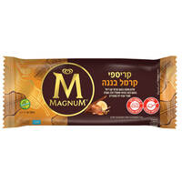 שלגון שמנת קריספי קרמל בננה מגנום 76 גרם