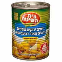 זיתים ירוקים שלמים גדולים מאד בטעם שום בית השיטה 560 גרם