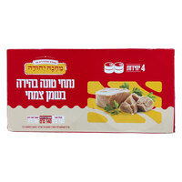 נתחי טונה בהירה בשמן צמחי מחנה יהודה 4 * 140 גרם