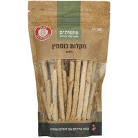 מקלות פריכים עם זיתים שחורים מקמח כוסמין פתפותים 200 גרם