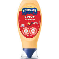 מיונז חריף ספייסי בבקבוק לחיץ הלמנ'ס 395 גרם