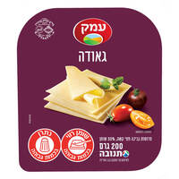 פרוסות גבינת גאודה חצי קשה 30% גאודה עמק 200 גרם