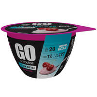 יוגורט 1% במרקם אוורירי עם דובדבן 20 גרם חלבון יופלה גו 200 גרם