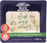 גבינה כחולה בשלה עם עובש מחלב עיזים 32% יורו מחלבות אירופה 100 גרם