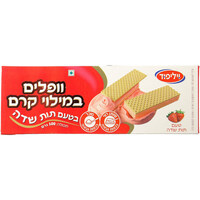 ופלים במילוי קרם בטעם תות שדה וילי פוד 100 גרם