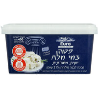 גבינת פטה 21% במי מלח יורו מחלבות אירופה 400 גרם