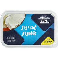 גבינת שמנת 22% בטעם טבעי יורו מחלבות אירופה 350 גרם
