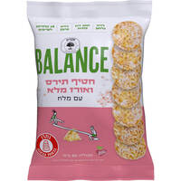 חטיף תירס ואורז מלא עם מלח באלאנס שקדיה 50 גרם