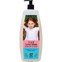 שמפו ומרכך לילדים 2 ב- 1 לשיער רך ללא קשרים לייף קידס 1 ליטר