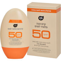 קרם הגנה פלואיד לפנים אס פי אף 50 לייף 50 מ