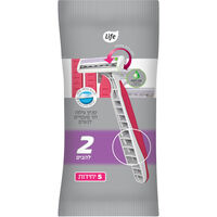 סכיני גילוח חד פעמיים לנשים 2 להבים לייף 5 יחידות