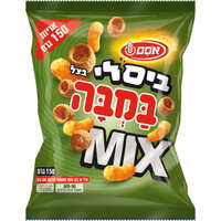 ביסלי במבה מיקס חטיף חיטה בטעם בצל עם חטיף בוטנים אסם 150 גרם