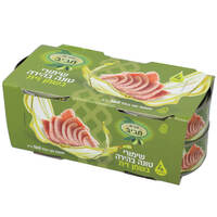 שימורי טונה בהירה בשמן זית סבא חביב 4 * 98 גרם