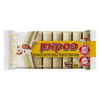 אצבעות שוקולד לבן במילוי וופל וקרם אגוזי לוז פסק זמן 100 גרם