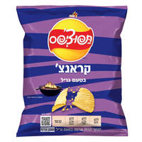 חטיף תפוחי אדמה צ'יפס בטעם גריל קראנצ' תפוצ'יפס עלית 200 גרם