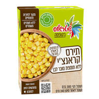 תירס קראנצ'י ללא תוספת סוכר לבן בקופסה שטראוס 240 גרם