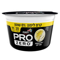 יוגורט מועשר 20 גרם חלבון בטעם קרם לימון 0% זירו פרו דנונה 200 גרם