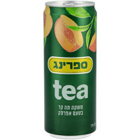 משקה תה קר בטעם אפרסק בפחית ספרינג 330 מ