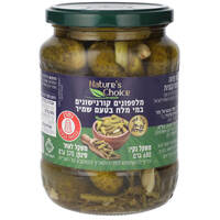 מלפפונים קורנישונים במי מלח בטעם שמיר נייצ'רס צ'ויס גורי 370 גרם