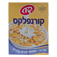 קורנפלקס פתיתי תירס קלויים קיי.טי. יבוא ושיווק 750 גרם