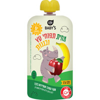מחית תפוחי עץ ובננות לגילאי 6 חודשים + ללא גלוטן לייף בייביז 120 גרם