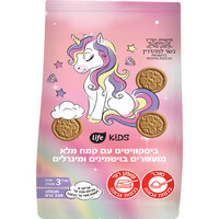 ביסקוויטים עם קמח מלא חד קרן לגילאי +3 חד קרן לייף קידס 220 גרם