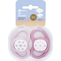 מוצץ סיליקון אורתודנטי לגילאי 6-18 אייר פלואו תותים ולבבות לייף בייביז 2 יחידות