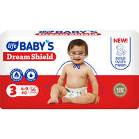 חיתולים 4-9 קילו שלב 3 דרים שילד לייף בייביז 56 יחידות