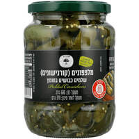 קורנישונים מלפפונים שלמים כבושים בחומץ שקדיה 370 גרם