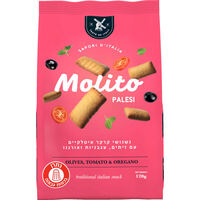 נשנושי קרקר עם זיתים עגבניות ואורגנו מוליטו 120 גרם