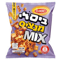 ביסלי מנצ'יס מיקס חטיף חיטה בטעם גריל וברביקיו ופיצוחים מתובלים אסם 150 גרם