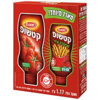 מארז קטשופ סרירצ'ה חריף 420 גרם + קטשופ 750 גרם אסם יחידה