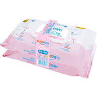 מטליות לחות לניקוי כללי אנטיבקטריאלי בניחוח מרכך כביסה סאנדיי 2 * 50 יחידות