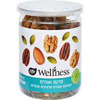 מיקס אגוזים וגרעינים טבעיים לייף וולנס 280 גרם