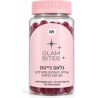 סוכריות ג'לי עם אבץ וביוטין ללא תוספת סוכר בטעם פירות יער גלאם בייטס לייף 50 יחידות