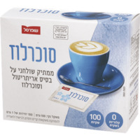 ממתיק על בסיס אריתריטול וסוכרלוז שופרסל 100 שקיות