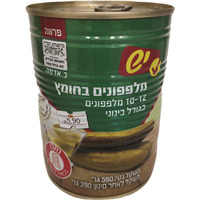 מלפפונים בחומץ 10-12 בינוני יש 560 גרם