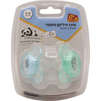 מוצץ סיליקון סימטרי לגילאי 0-6 חודשים יש 2 יחידות