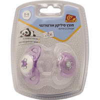 מוצץ סיליקון אורטודנטי לגילאי 0-6 חודשים יש 2 יחידות