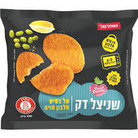 שניצל דק סויה על בסיס חלבון סויה שופרסל 500 גרם