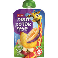 מחית תפוח אפרסק שזיף 100% פרי שופרסל 100 גרם