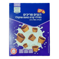 דגנים פריכים במילוי קרם בטעם שוקולד יש 700 גרם