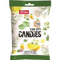 סוכריות ללא סוכר בטעם לימון וצמחים שופרסל 80 גרם