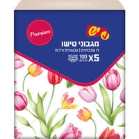 ממחטות נייר טישו דו שכבתי פרימיום יש 5 * 100 יחידות