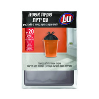 שקיות אשפה לפח גדול במיוחד עם ידיות לו 20 יחידות