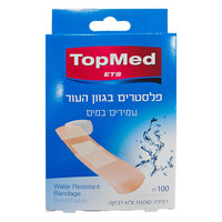 פלסטרים עמידים במים בגוון עור טופמד 100 יחידות